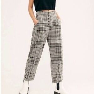 Free People Posey Plaid Trousers
